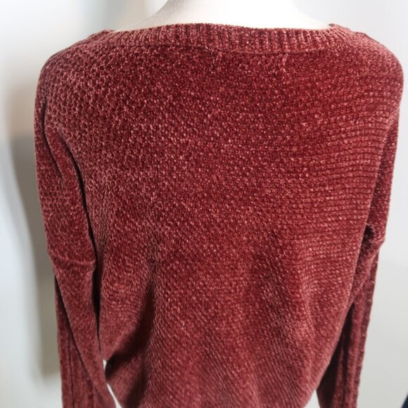 Pink Rose Women's Maroon Colored Sweater Size Medium - Picture 6 of 6